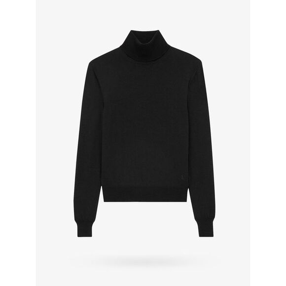 Saint Laurent Women Sustainable Wool Sweater With Embroidered Monogram